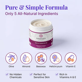 Vitality open jar close-up of smooth balm texture for easy skin glide