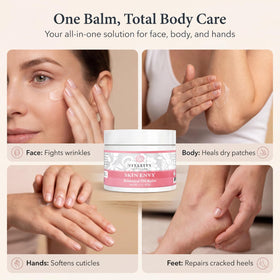 Vitality open balm texture close-up displaying smooth, spreadable consistency for easy application