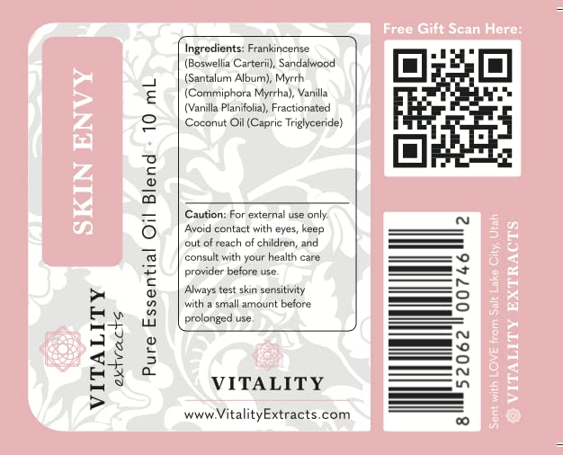 Vitality essential oils arrangement emphasizing pure frankincense-myrrh-sandalwood blend