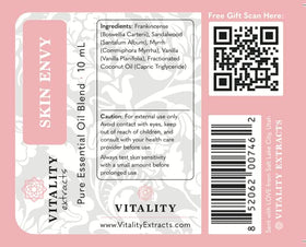 Vitality essential oils arrangement emphasizing pure frankincense-myrrh-sandalwood blend