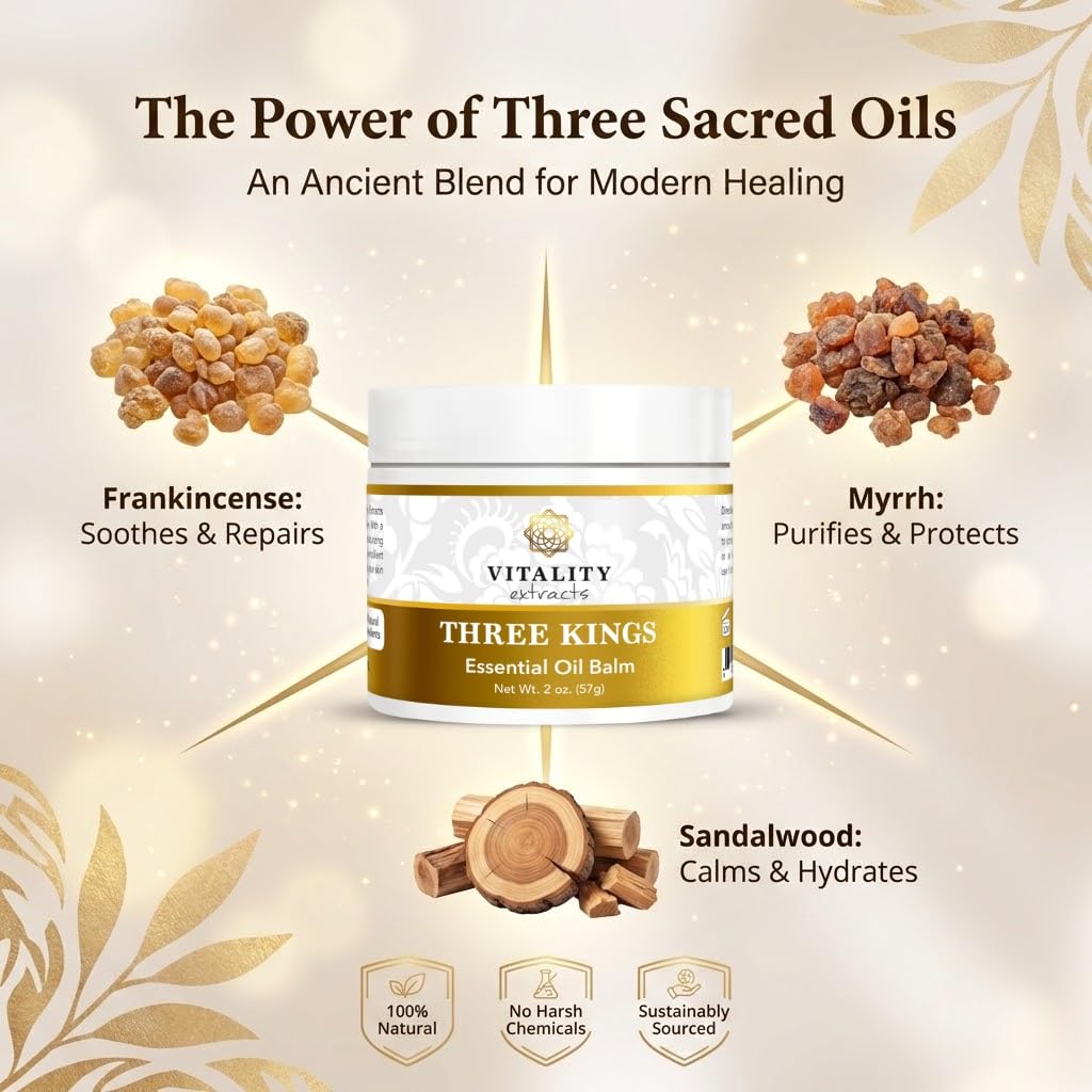 Vitality balm being applied to hands to show smoothing and protective benefit