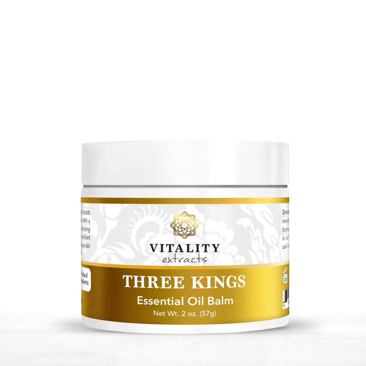 Vitality balm front tin showing compact packaging and travel-friendly benefit