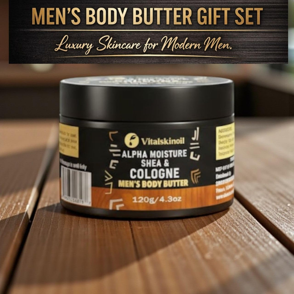 VITALSKINOIL lifestyle bathroom setup showing daily grooming and subtle cologne scent
