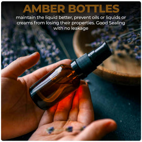 VitalUp amber bottles on bathroom shelf highlighting UV protection and style