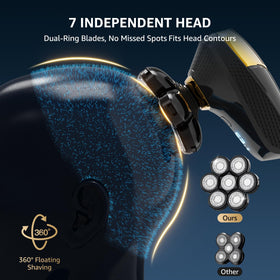 VITALY close shot of seven floating rotary heads showing contour-following design benefit