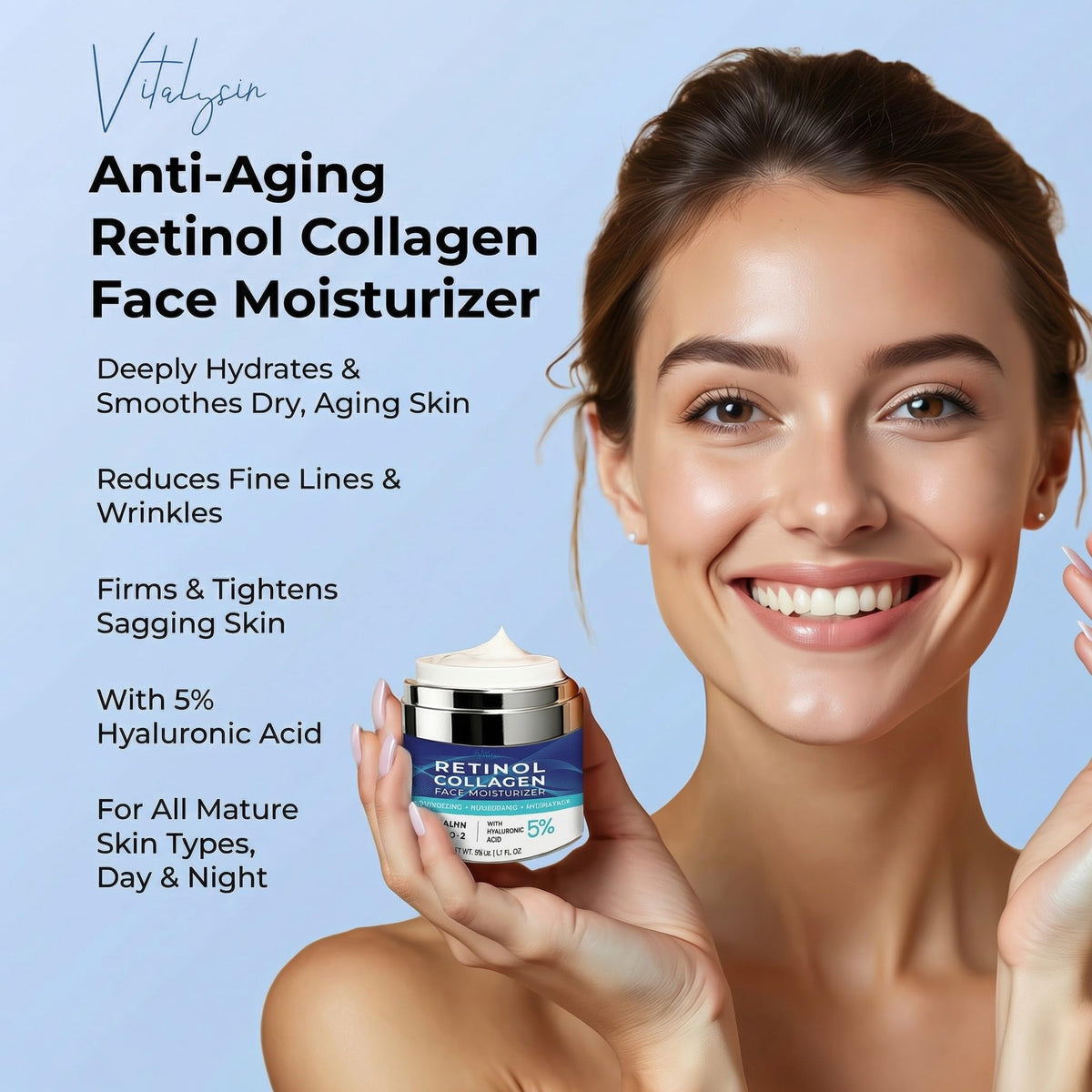 Vitalysin cream texture close-up demonstrating rich moisturizing benefit