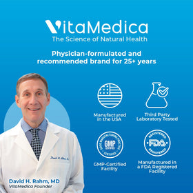 Graphic of VitaMedica active ingredients emphasizing arnica and vitamin K oxide benefit