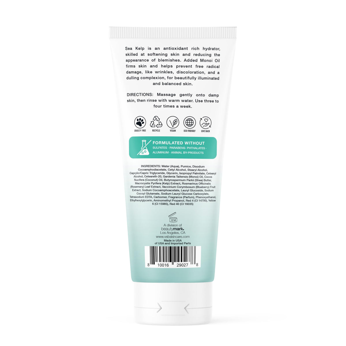 VITAMINS AND SEA BEAUTY on bathroom shelf in a clean routine showing eco-conscious packaging