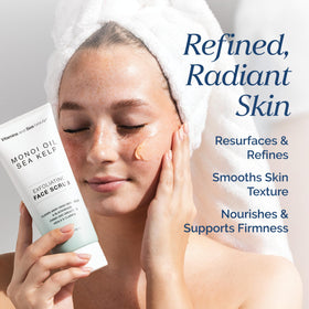 VITAMINS AND SEA BEAUTY scrub texture close-up displaying pumice particles and smoothing effect