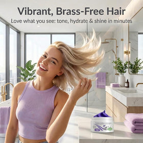 VITAMINS label and keratin graphic highlighting strengthening benefits