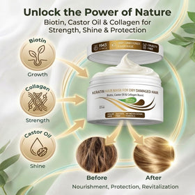 VITAMINS applying mask to curly hair for reduced frizz