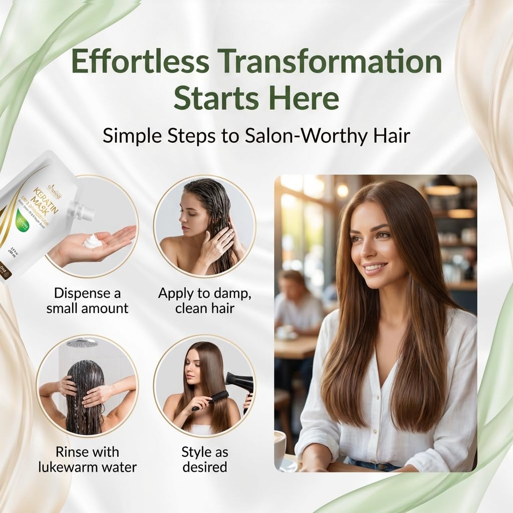 VITAMINS hair cosmetics applying mask to damp curly hair for frizz control