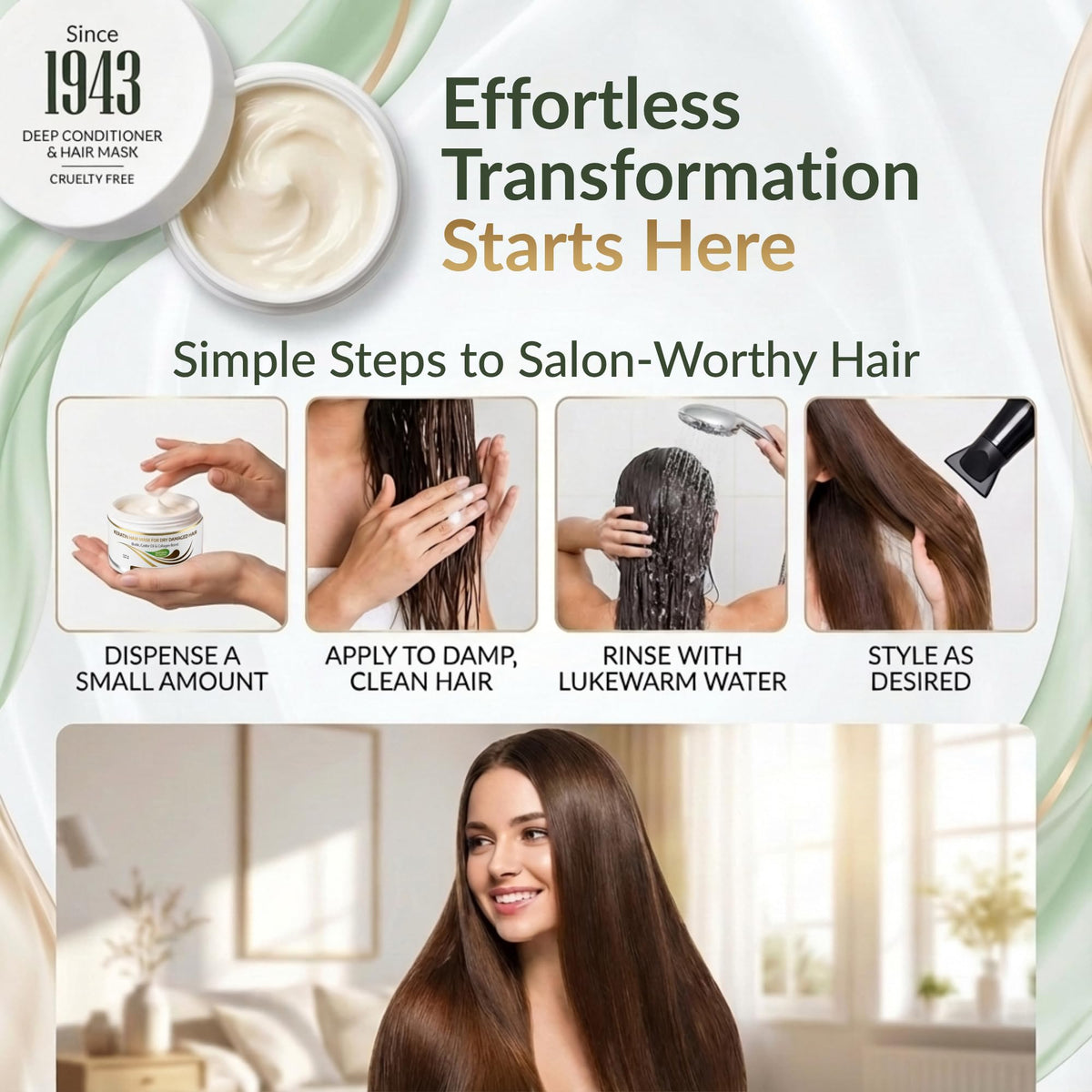 VITAMINS before and after hair shine comparison and smoothing