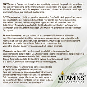 VITAMINS hair cosmetics jar on bathroom vanity in lifestyle setting for routine