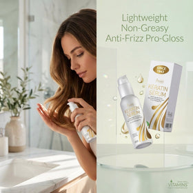 VITAMINS hair cosmetics key ingredients display with nourishing benefit