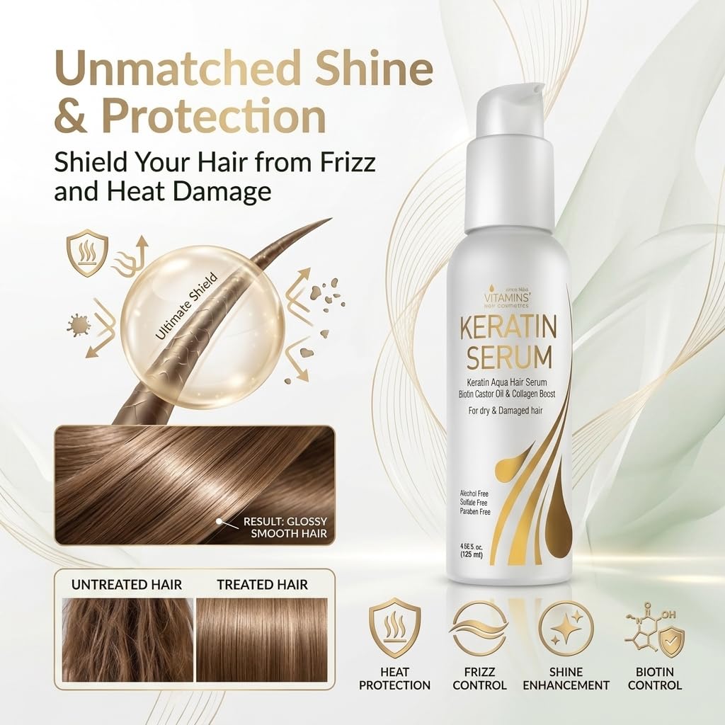 VITAMINS hair cosmetics pump close-up highlighting easy dosing benefit