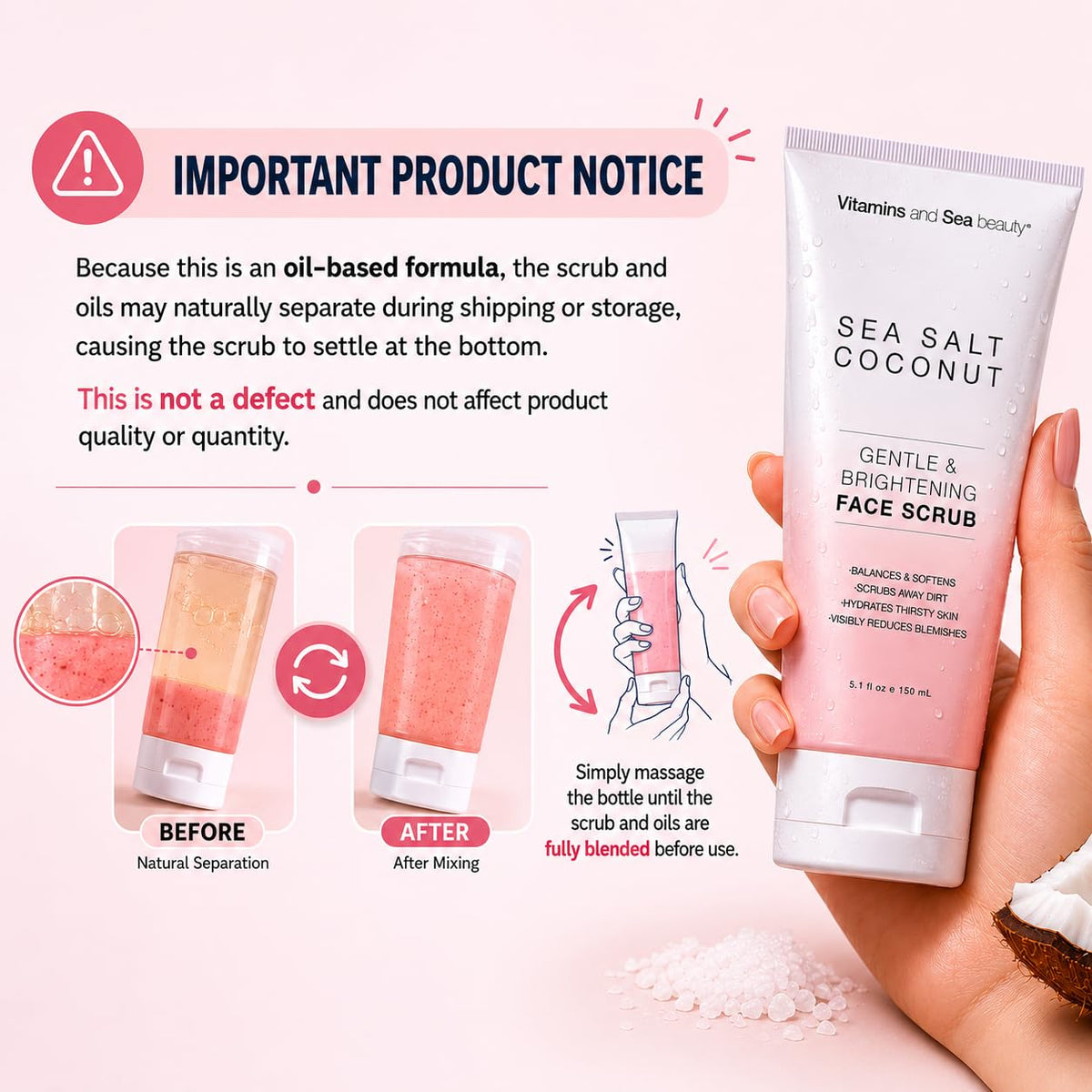 VITAMINS AND SEA BEAUTY label and ingredients view highlighting vegan, paraben-free formulation benefits