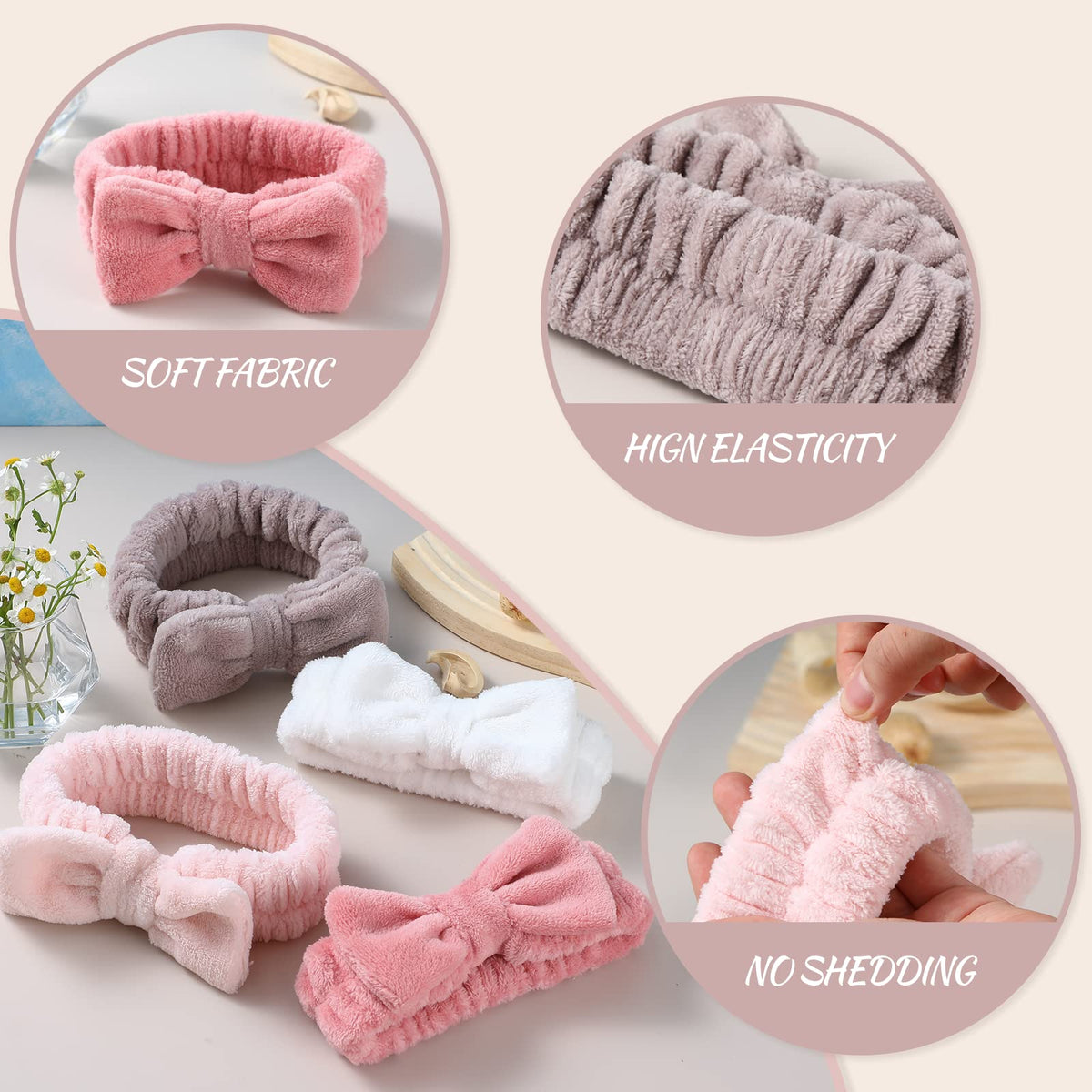 VITEVER headband in use during a facial mask keeping hair back comfortably