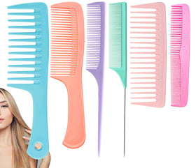 VITMOORY front view of 6-piece comb set showing included comb types and colors, organized