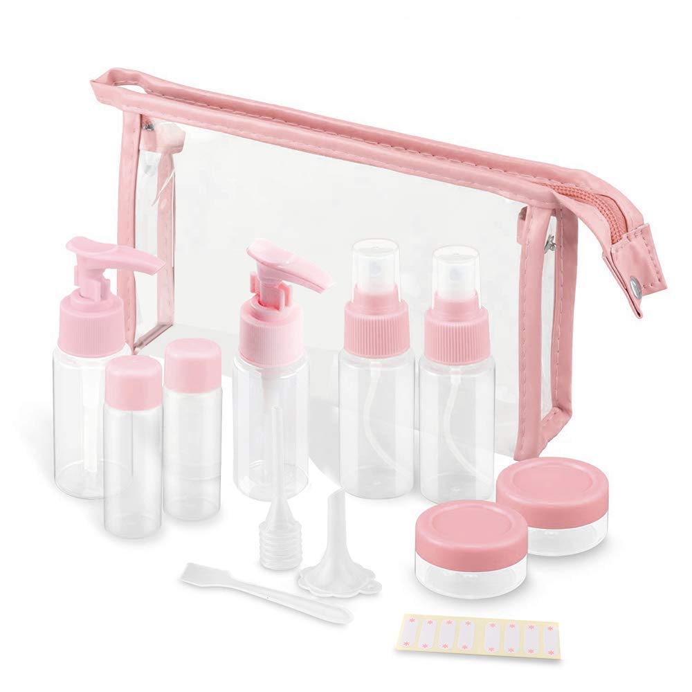 Vitog clear pouch and 11-piece kit organized for travel convenience