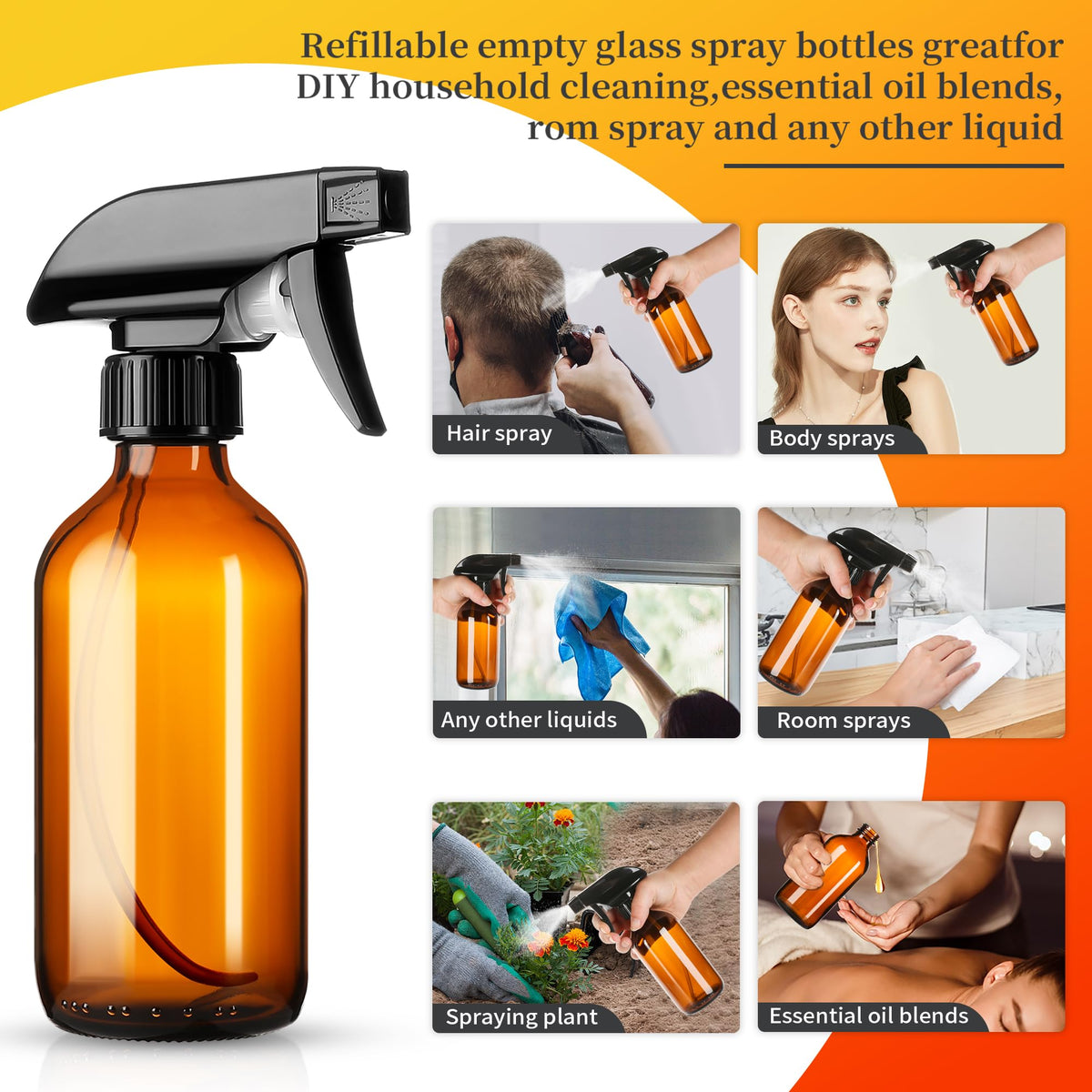 Silicone funnel and dropper with Vitreaux bottles illustrating easy, spill-free filling