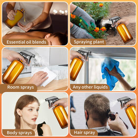 Vitreaux bottle in use spraying natural cleaner on kitchen counter for safer cleaning