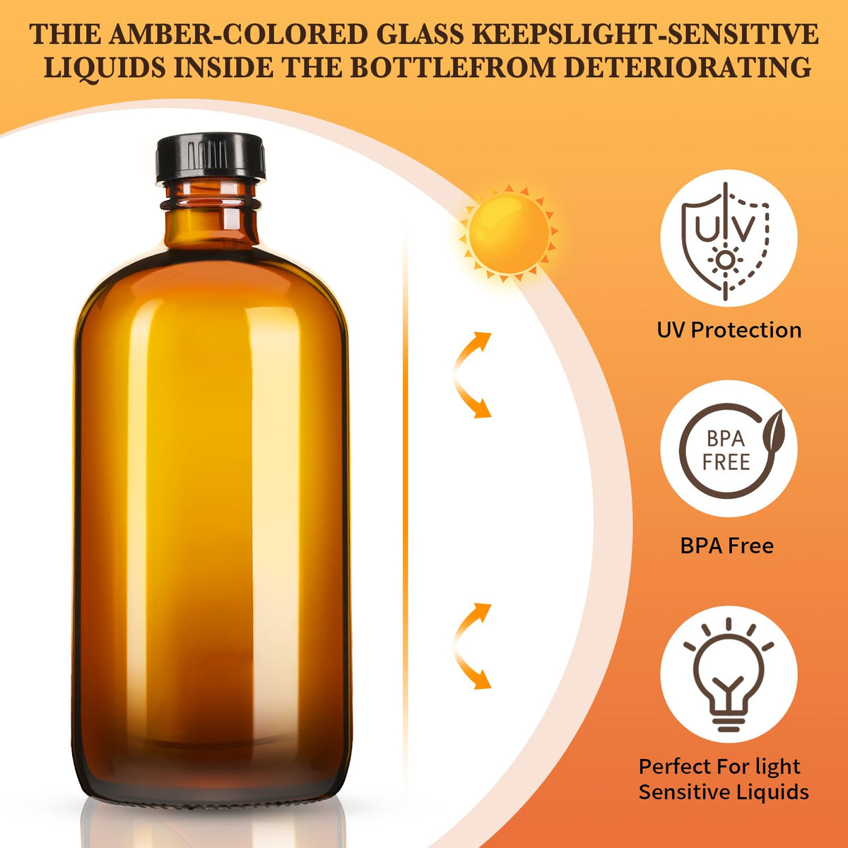Vitreaux bottle held in hand demonstrating 16oz scale for fewer refills and easy handling