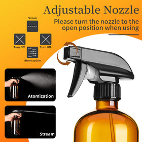 Vitreaux bottle in hand spraying a hair mist showing comfortable trigger and fine mist benefit