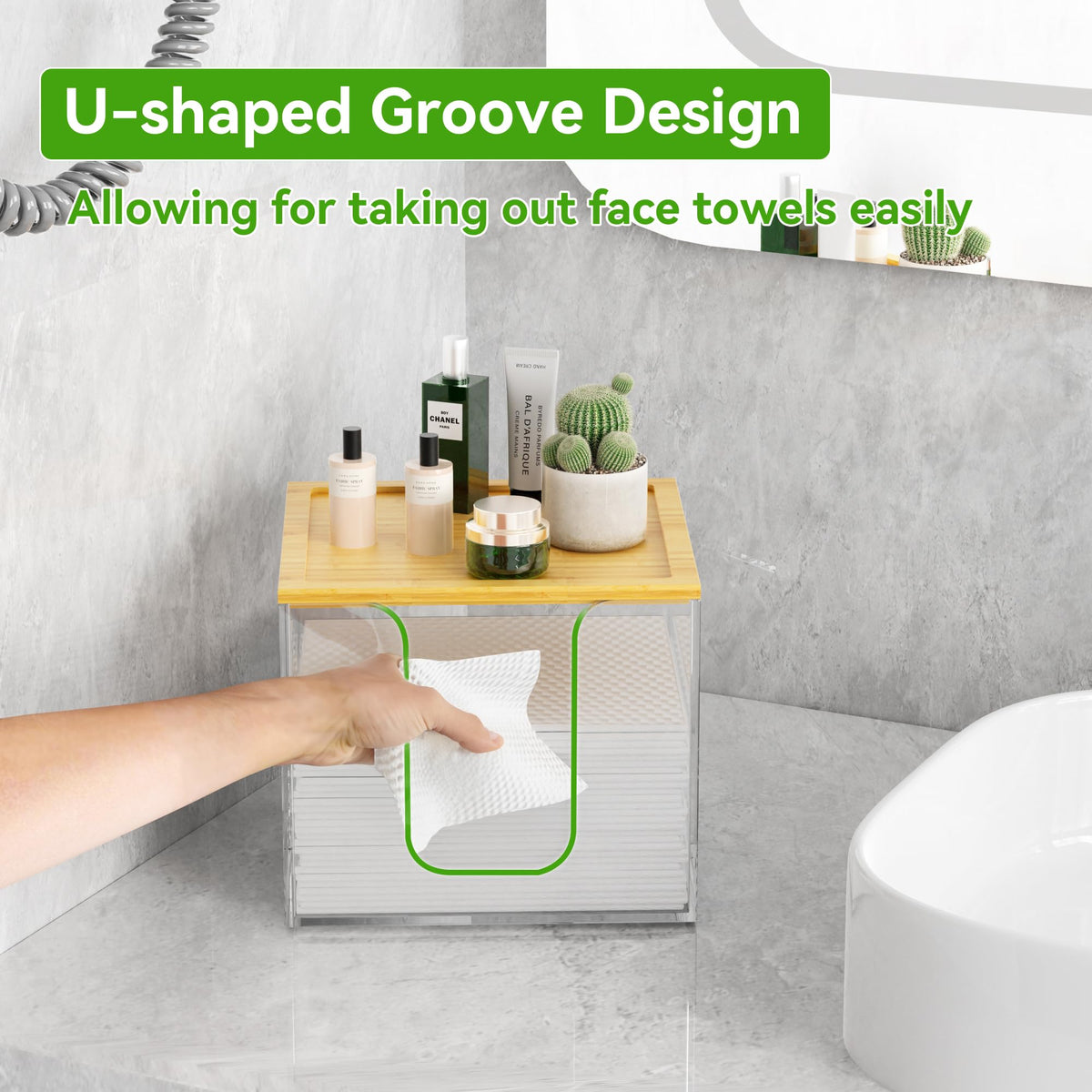 VITVITI bamboo lid used as tray with small items adding natural style and convenience