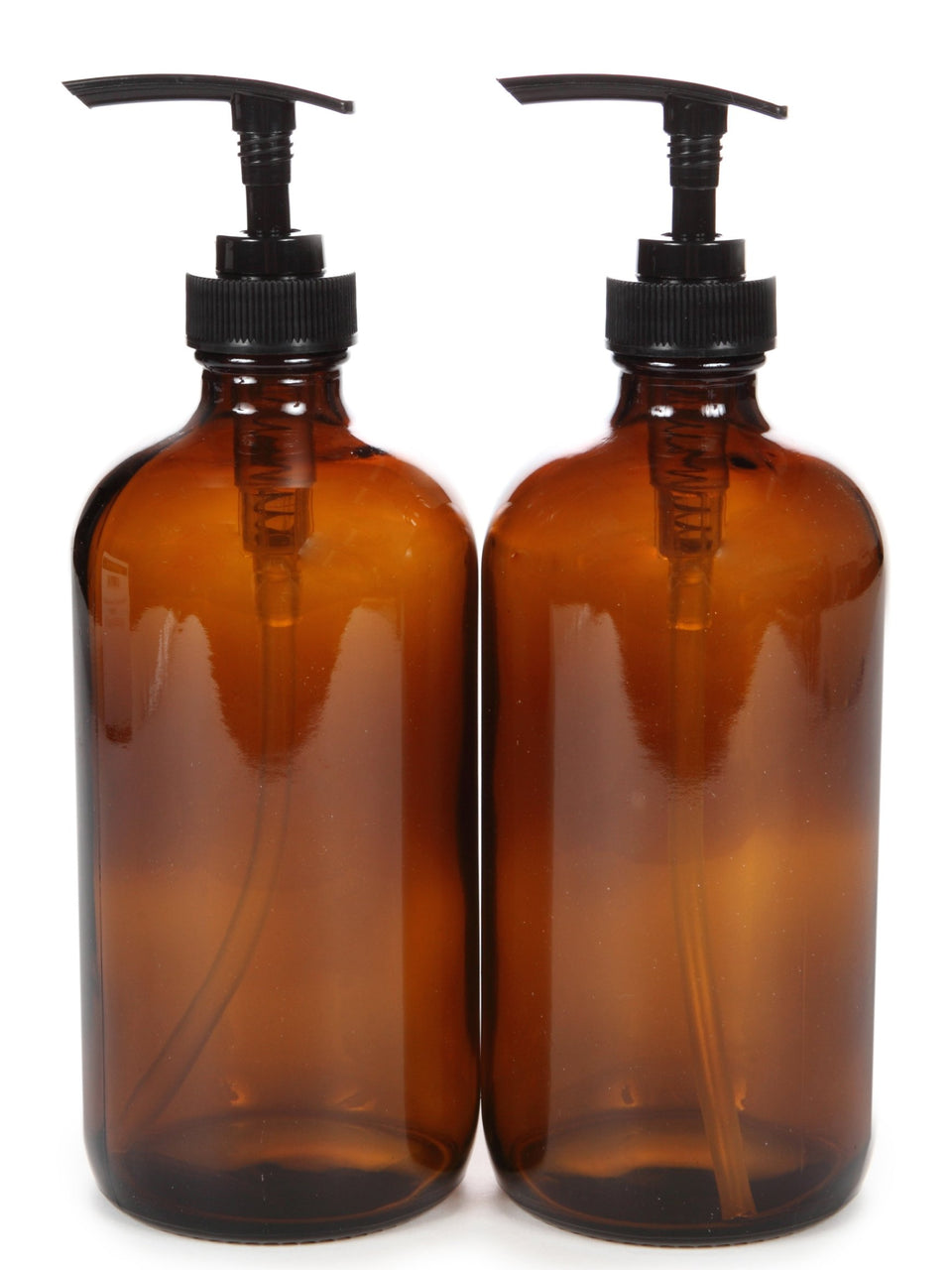 Vivaplex amber glass bottles front view showing elegant amber finish and capacity