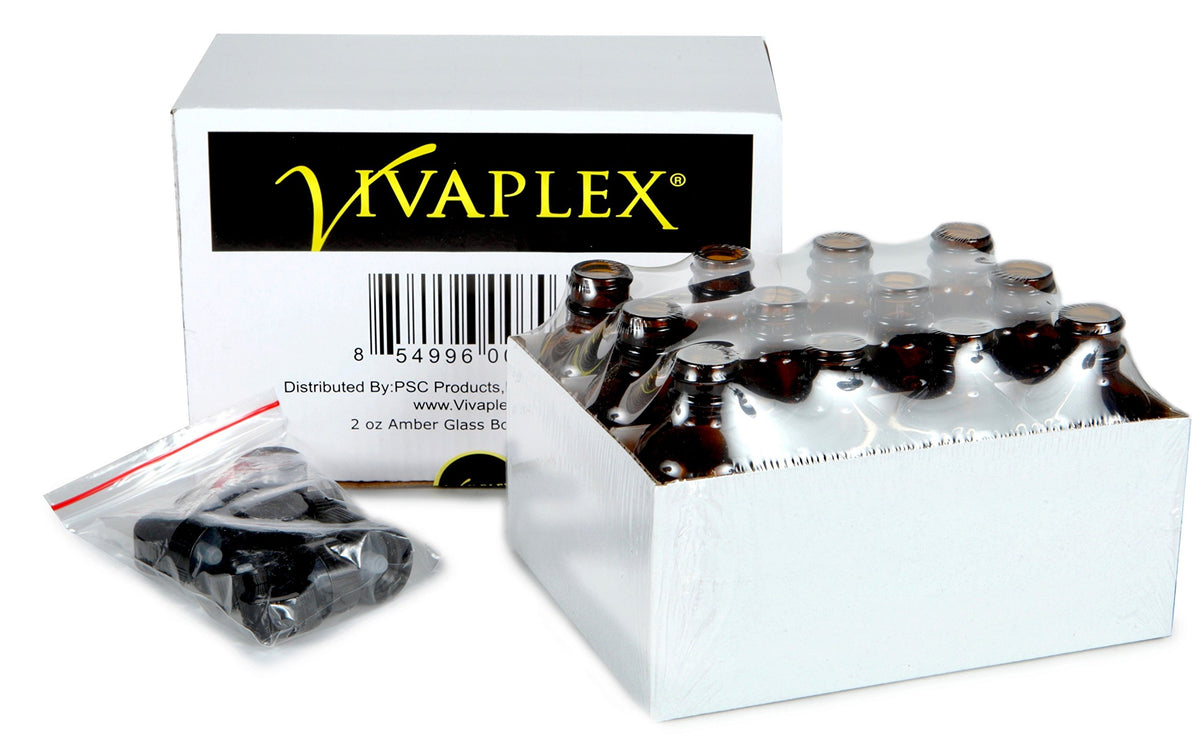 Vivaplex bottles in a travel purse demonstrating leak-resistant convenience benefit