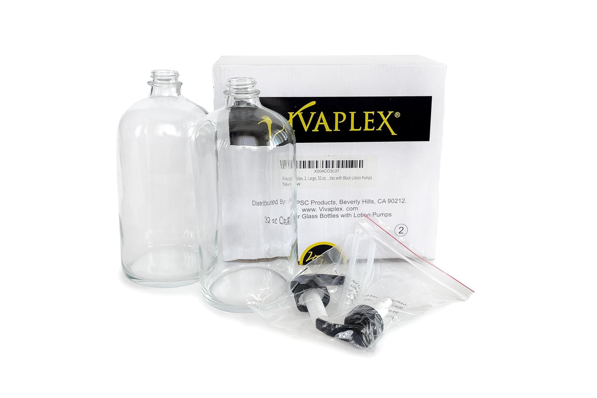 Vivaplex side profile showing 32 oz scale and glass thickness for durable storage