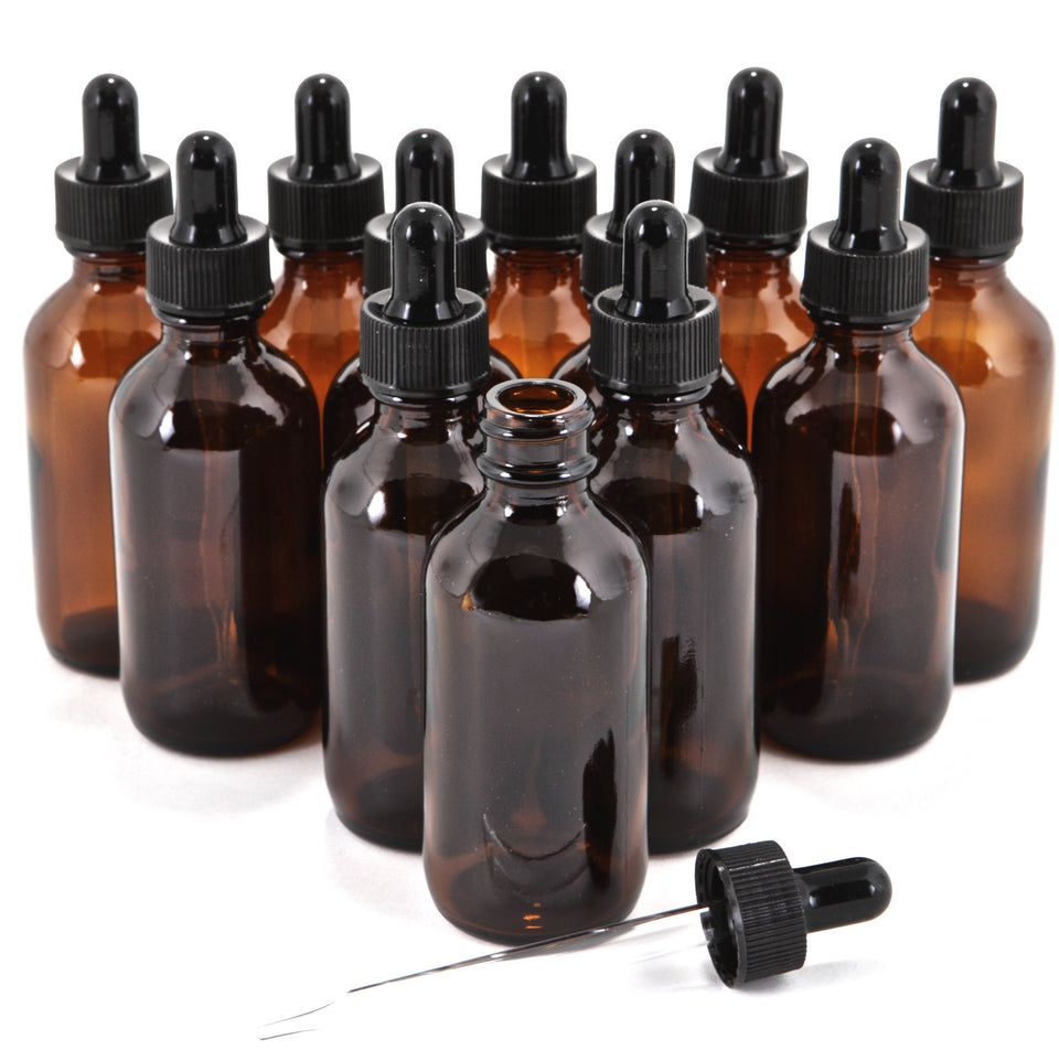 Vivaplex front view of 12 amber 2 oz bottles showing neat packaging and protection