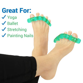 ViveSole separators worn during yoga to improve toe alignment