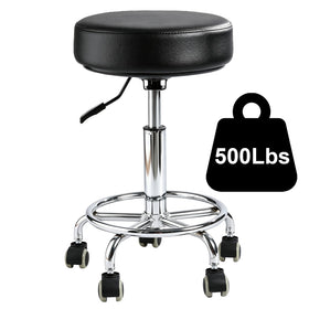Viviange front view of rolling stool showing stable base and seat comfort