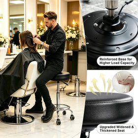 Viviange stool in a salon setting illustrating professional use and mobility