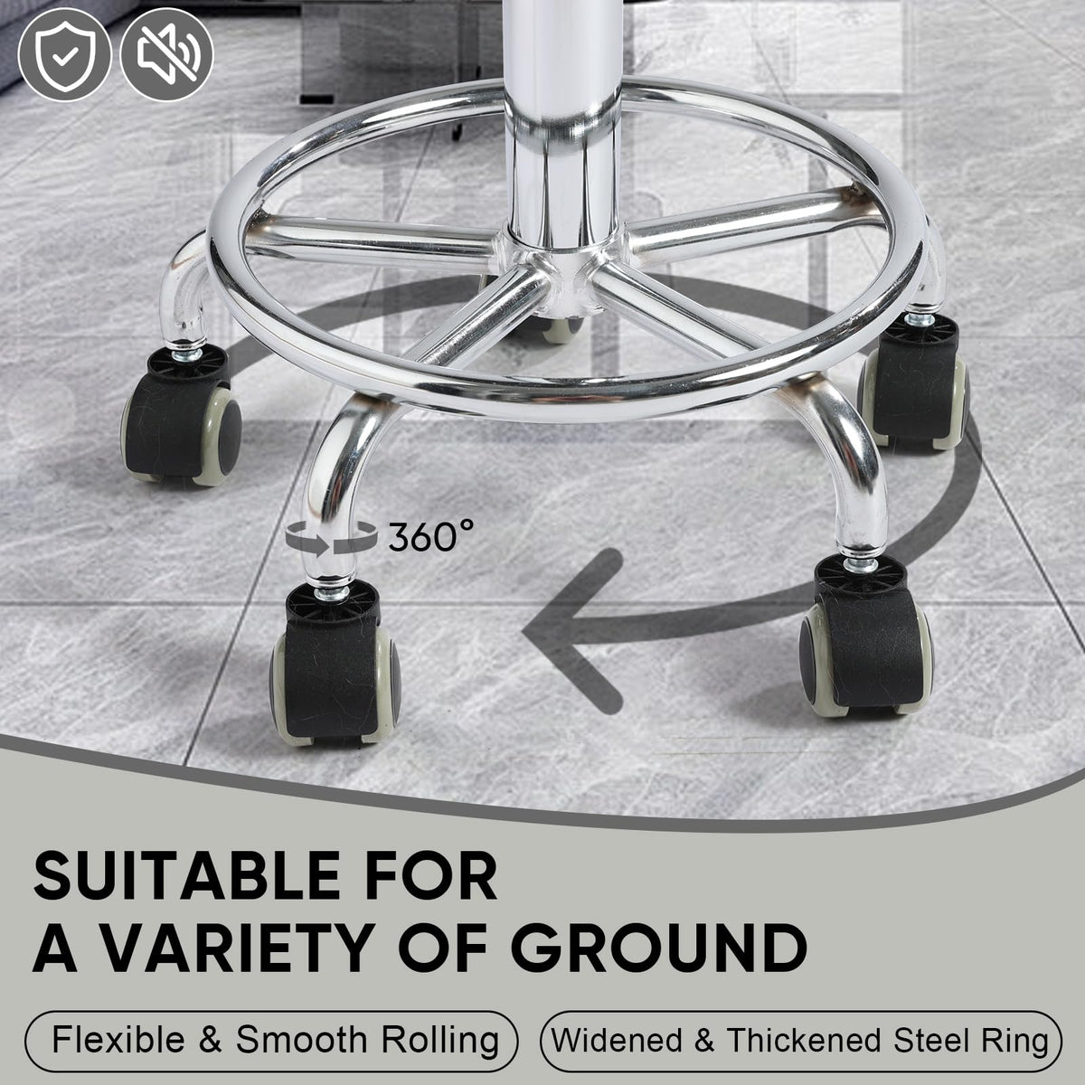 Viviange side profile showing adjustable height range and posture support