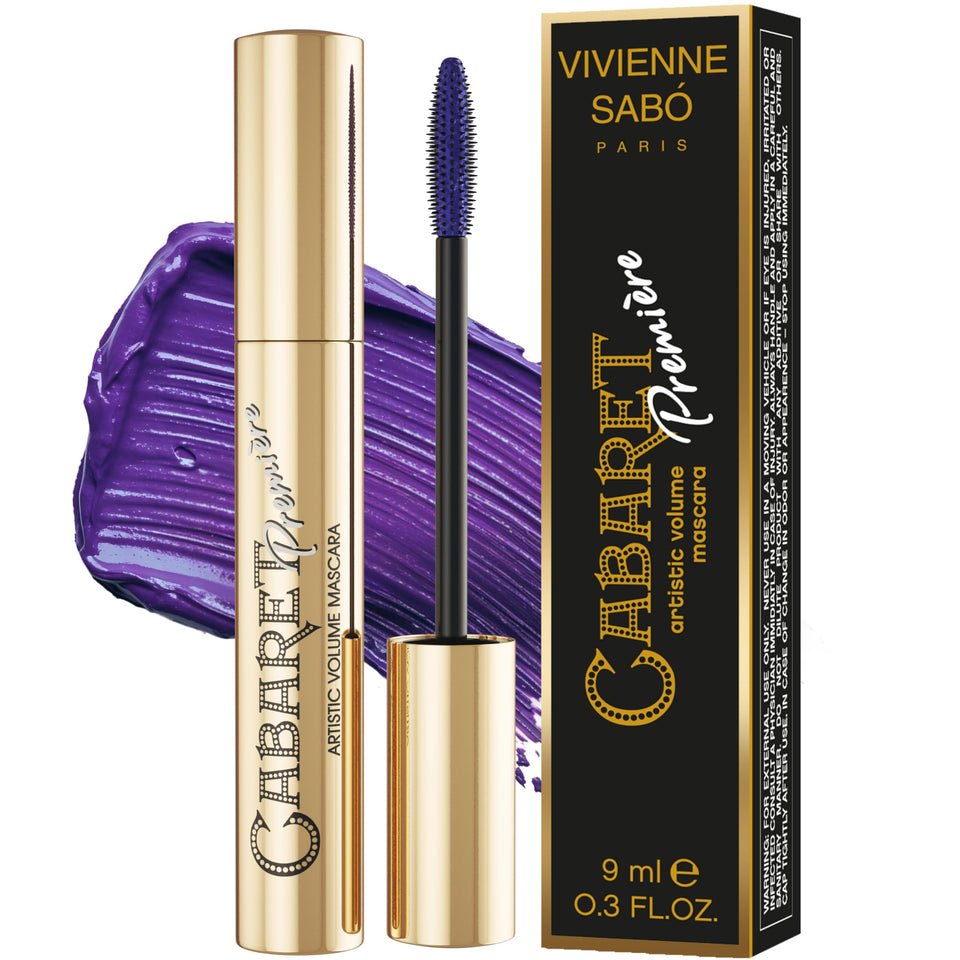 Vivienne Sabó front packaging showing purple mascara and volume