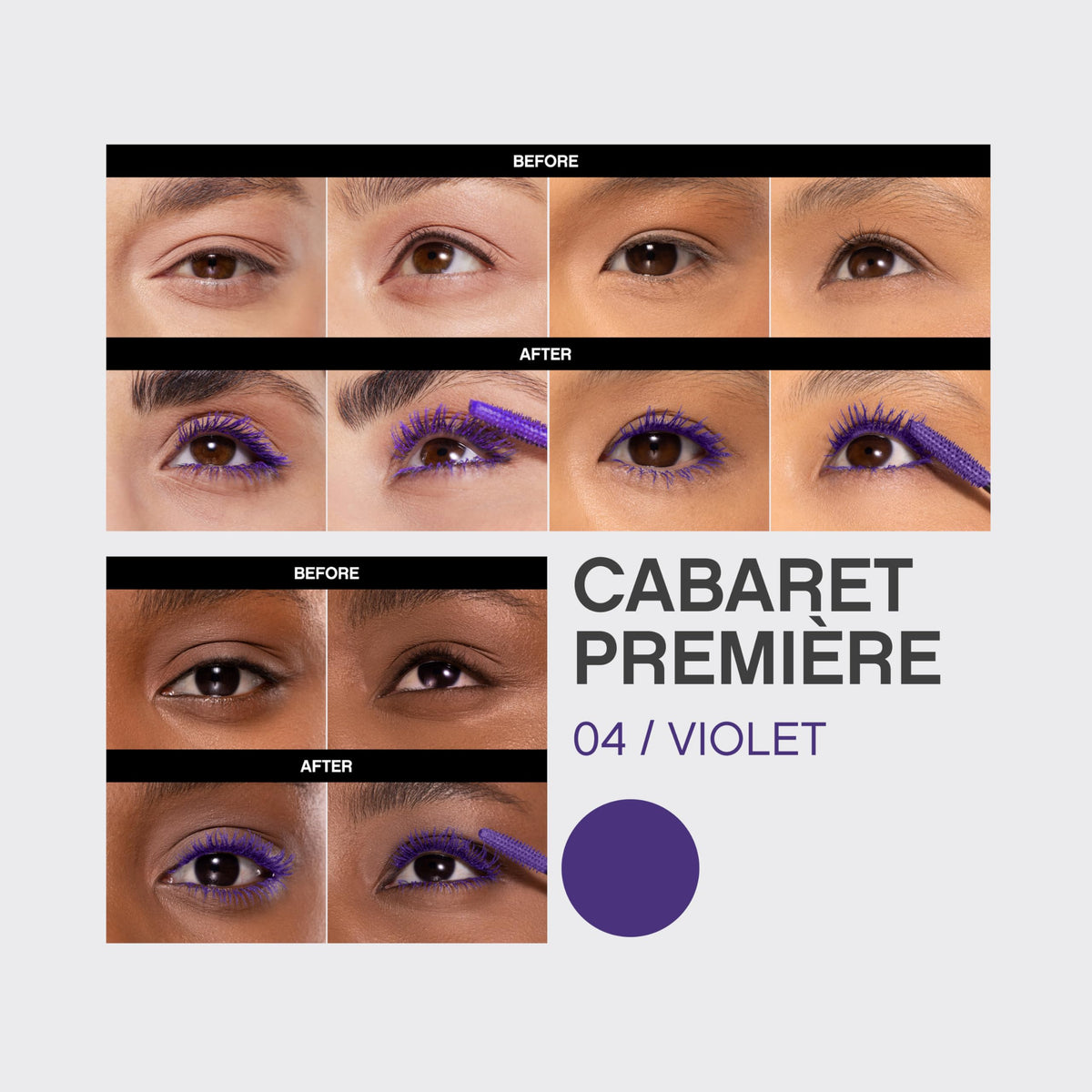 Vivienne Sabó before and after lashes showing lifted length benefit