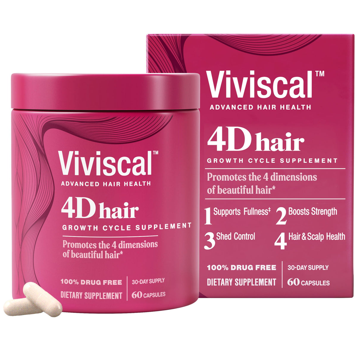 Viviscal front packaging showing bottle and label, brand clarity and product trust