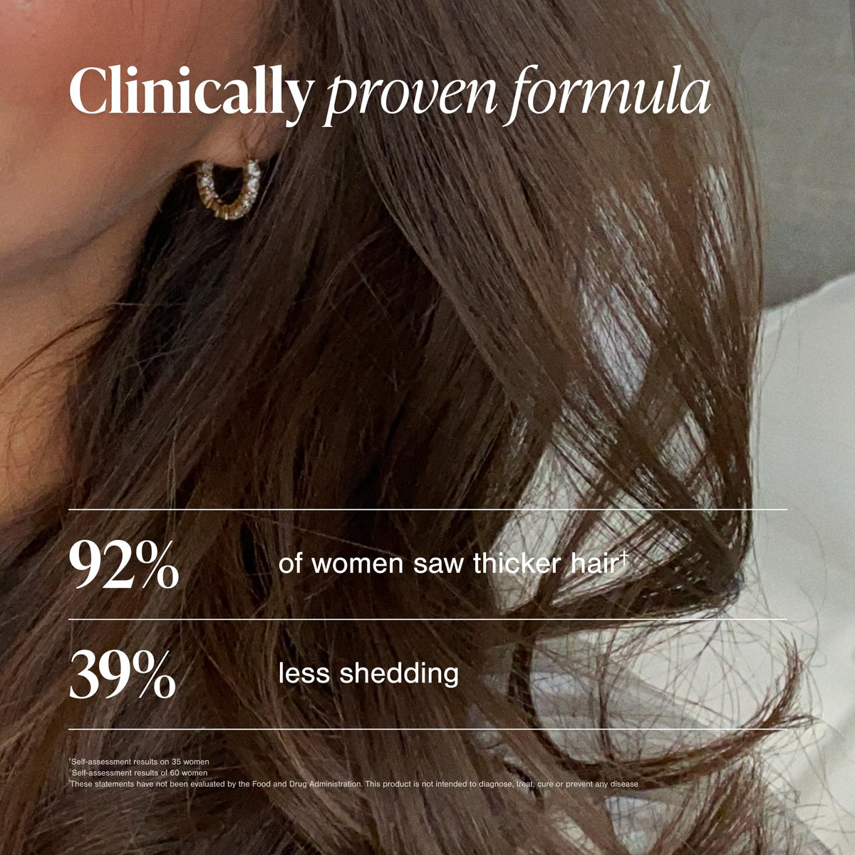 Viviscal bottle open with tablets visible showing how to take two daily
