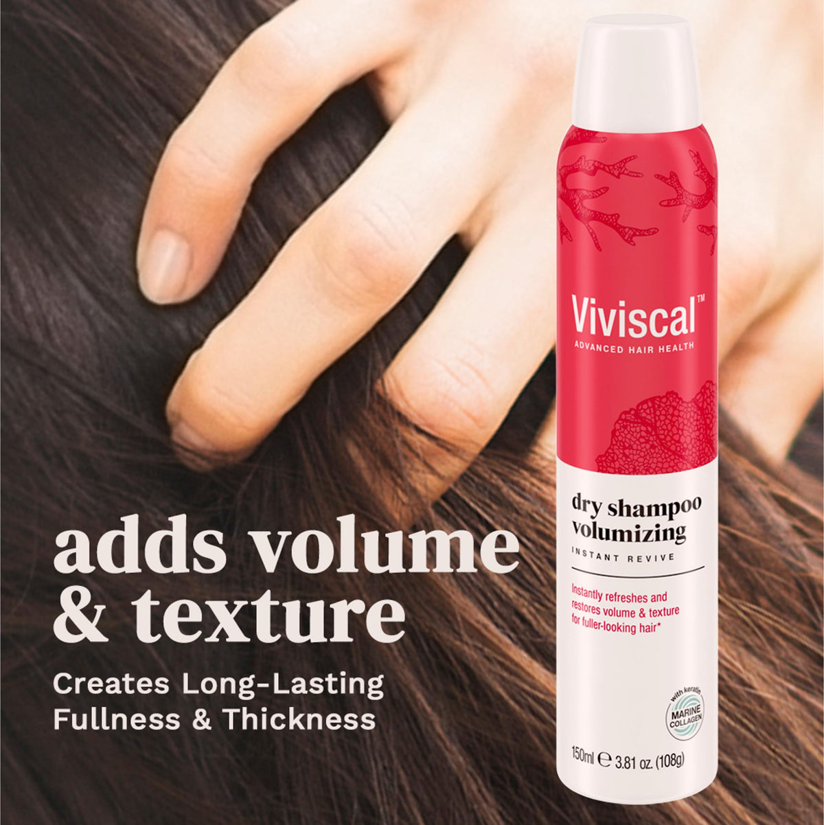 Viviscal label detail highlighting marine collagen and keratin