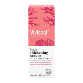 Viviscal front packaging showing serum bottle and branding, conveys professional results