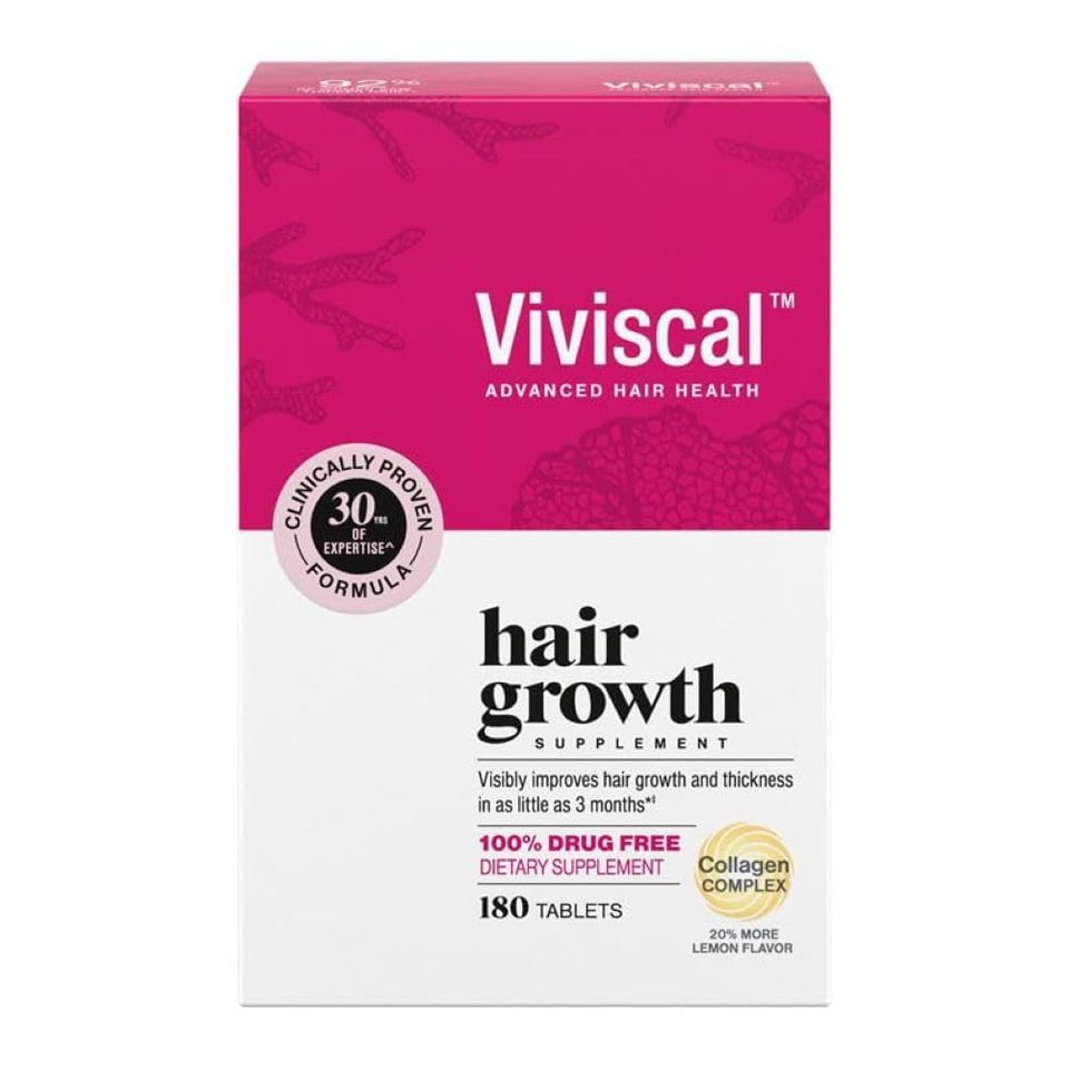 Viviscal front packaging showing bottle and brand for trusted hair support