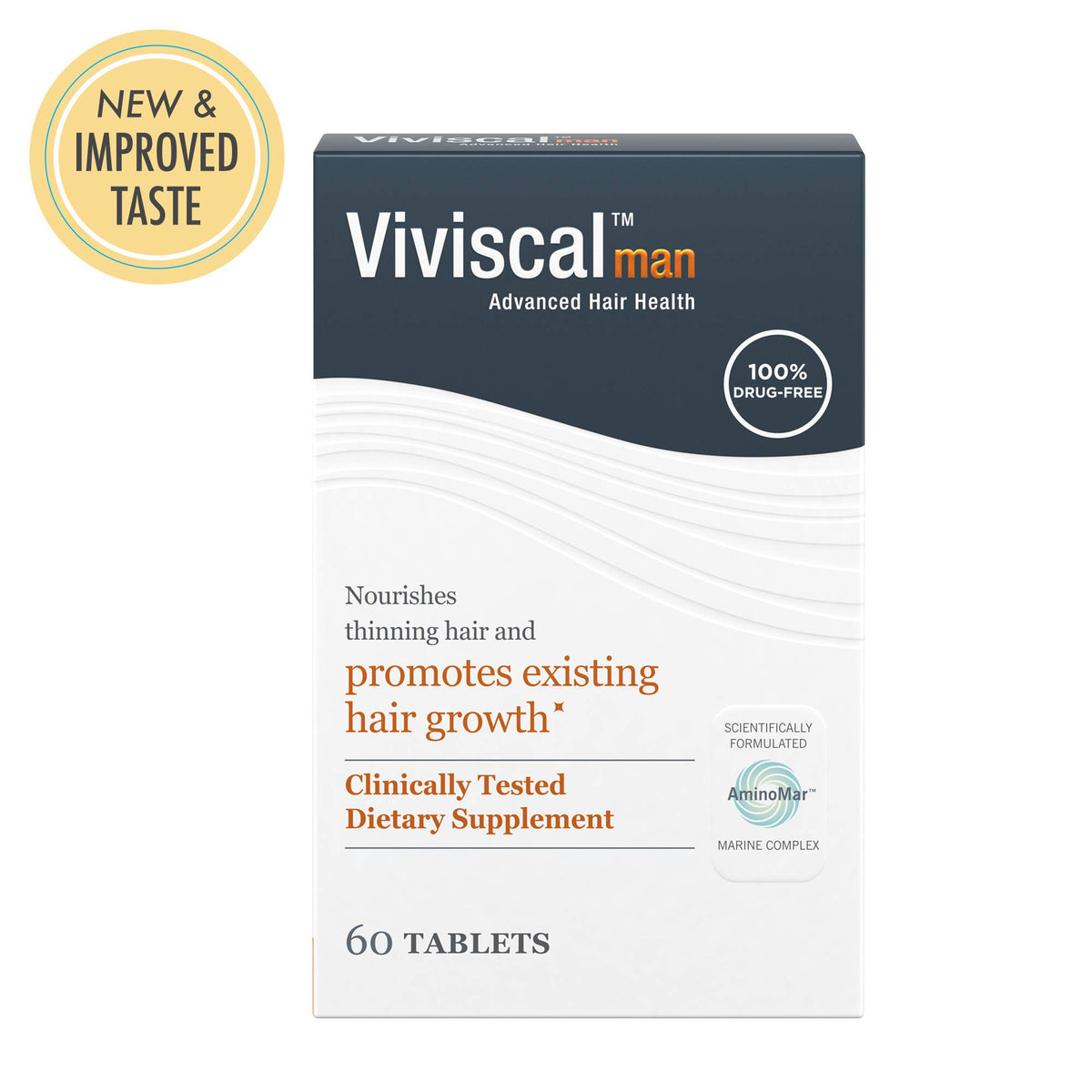 Viviscal Man tablets with natural ingredients flatlay showing formula sources