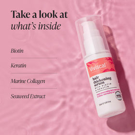 Viviscal serum applied through mid-lengths on hair, shows instant fuller-looking effect