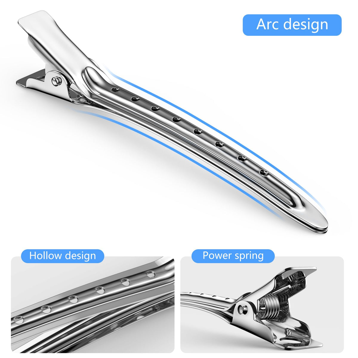 Viywicz open clip showing serrated grip to hold hair firmly without slipping