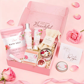 VKTASIMK rose soy candle lit in dim room — creates calming atmosphere benefit