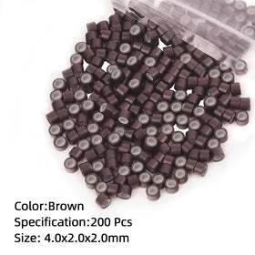 Vlasy brown color selection of micro rings blending with dark hair for discreet hold