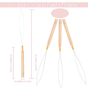 vlasy in use threading hair through micro bead showing faster installs